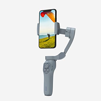 Qubo Handheld Gimbal | Smartphone Stabilizer with Attachable Tripod | Gesture Control and Human & Object Recognition for iPhones & Android, Grey